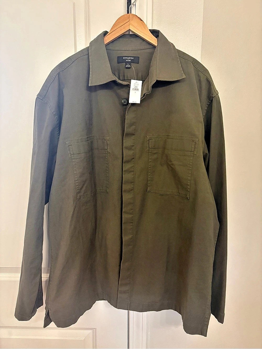 Banana Republic Relaxed Utility Shirt Men's Lightweight Jacket Green Large